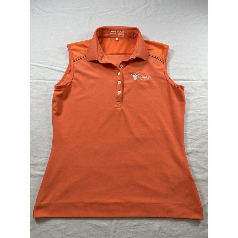 Nike Golf Tour Performance Dri-FIT Sleeveless Shirt Orange Women's S Badlands